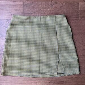 Urban Outfitters Yellow Black and Blue Check Mini Skirt-Size Medium